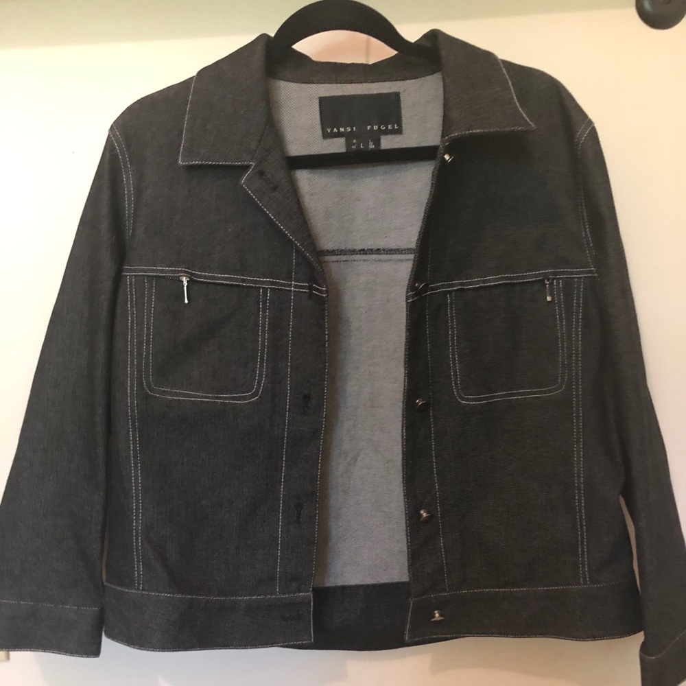 Like New Yansi Fugel Denim Blazer Jacket